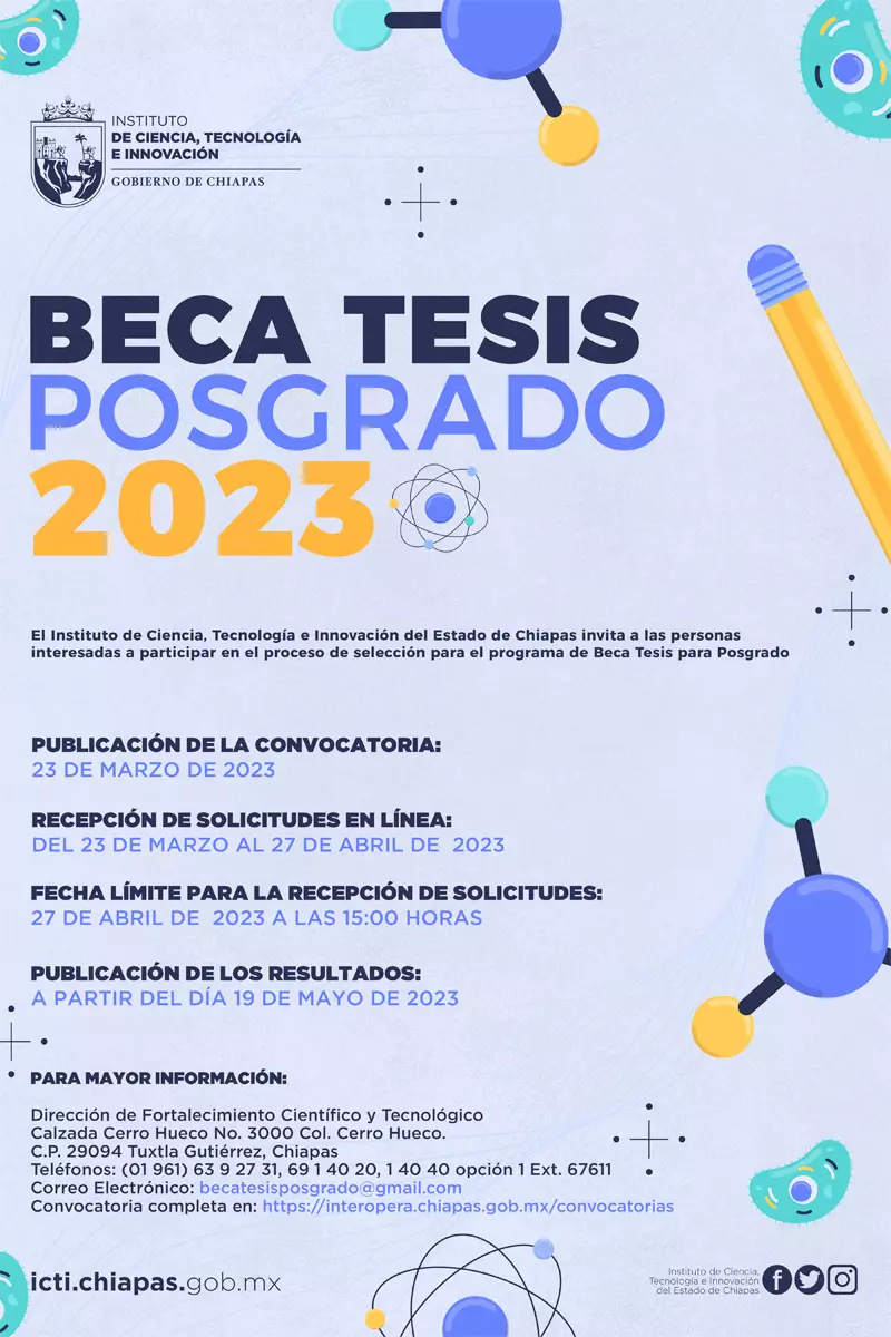 Imagen de Beca Tesis Posgrado - Gobierno de Chiapas, 2023
