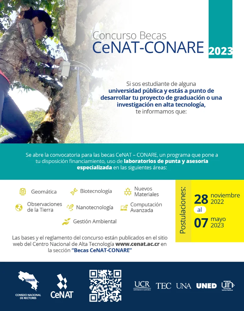 Imagen de Becas CeNAT - CONARE para el apoyo de proyectos de graduación e investigación, 2023