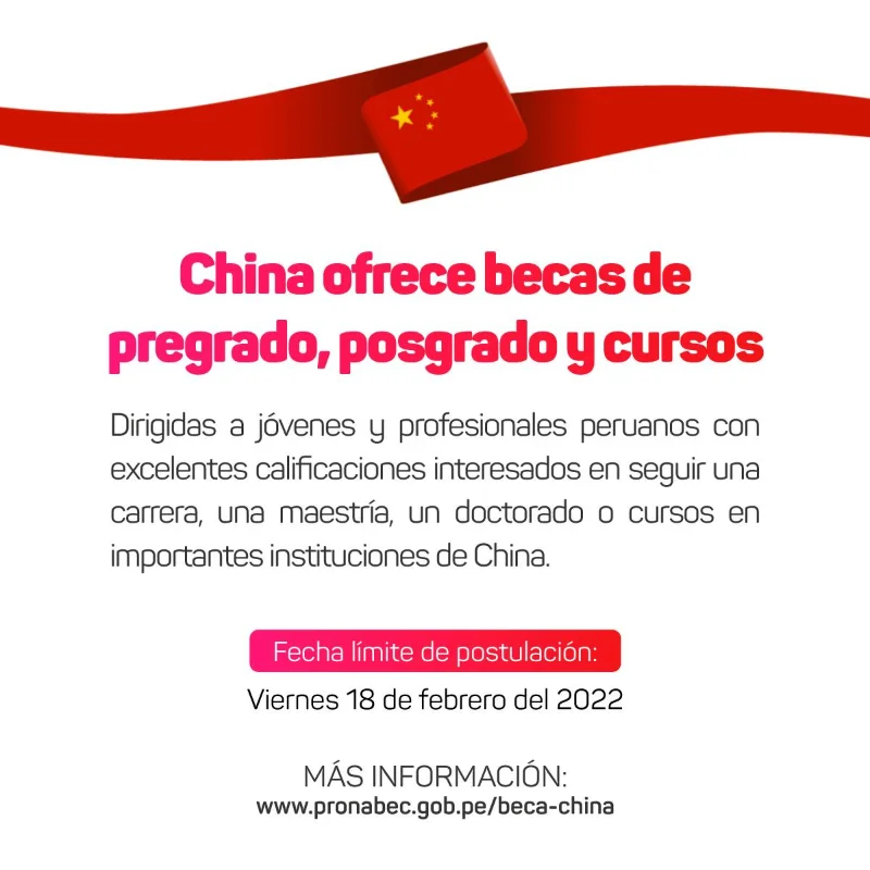 Imagen de Becas del Gobierno de China para peruanos, 2023