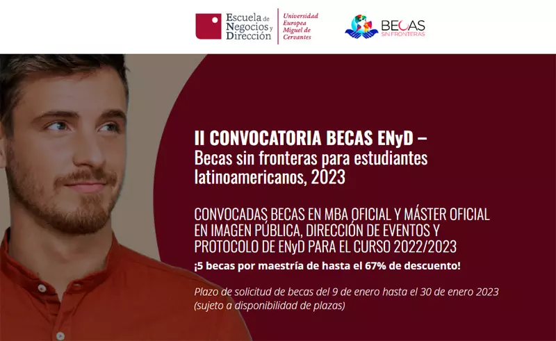 Imagen de Becas ENYD - Becas sin fronteras para estudiantes latinoamericanos, 2023