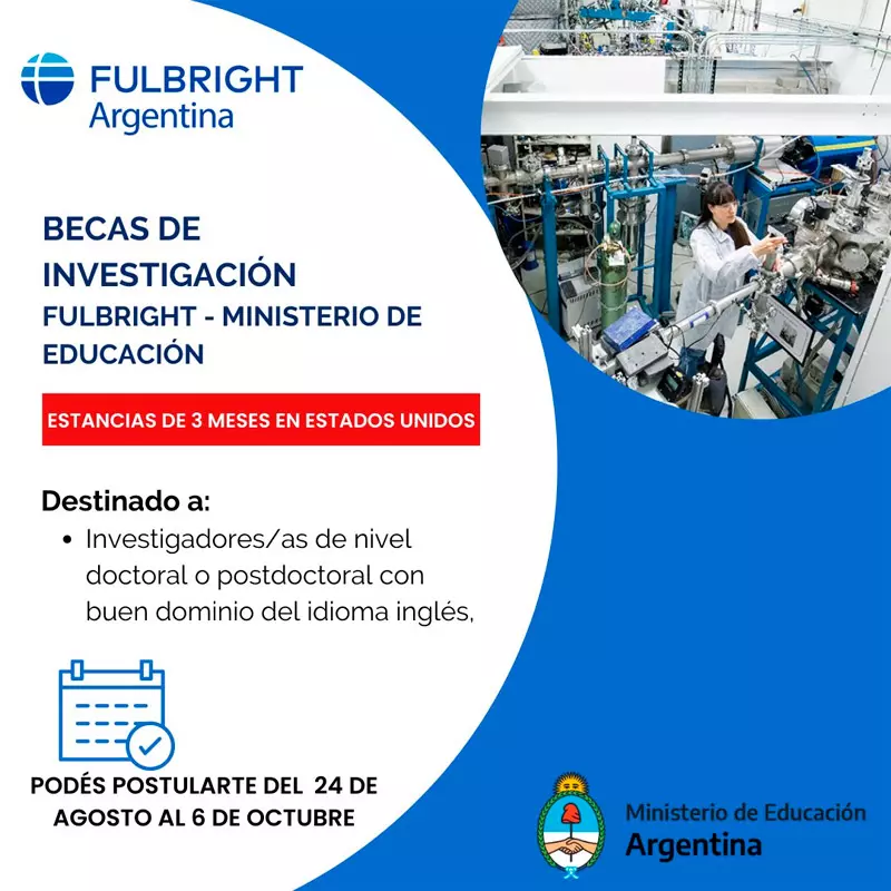 Imagen de Becas de investigación Fulbright - Ministerio de Educación de Argentina, 2023