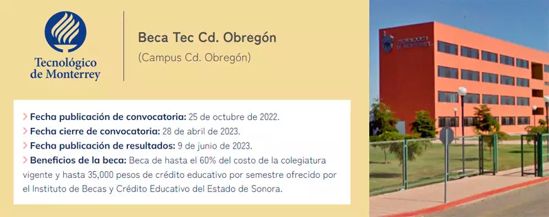 Imagen de Becas Fundación Esposos Rodríguez - Tecnológico de Monterrey, Campus Ciudad Obregón, 2023