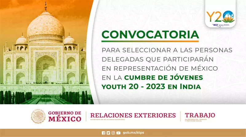 Imagen de Convocatoria para representar a México en la Cumbre de Jóvenes Youth 20 - India, 2023