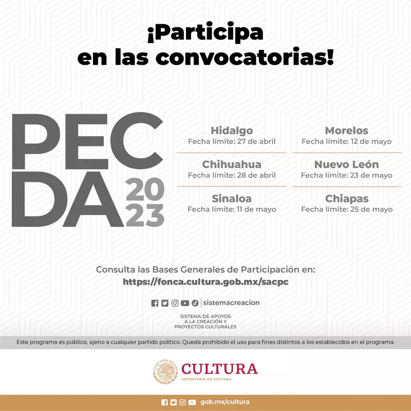 Imagen de Programa de Estímulo a la Creación y Desarrollo Artístico - PECDA, Tlaxcala, 2023
