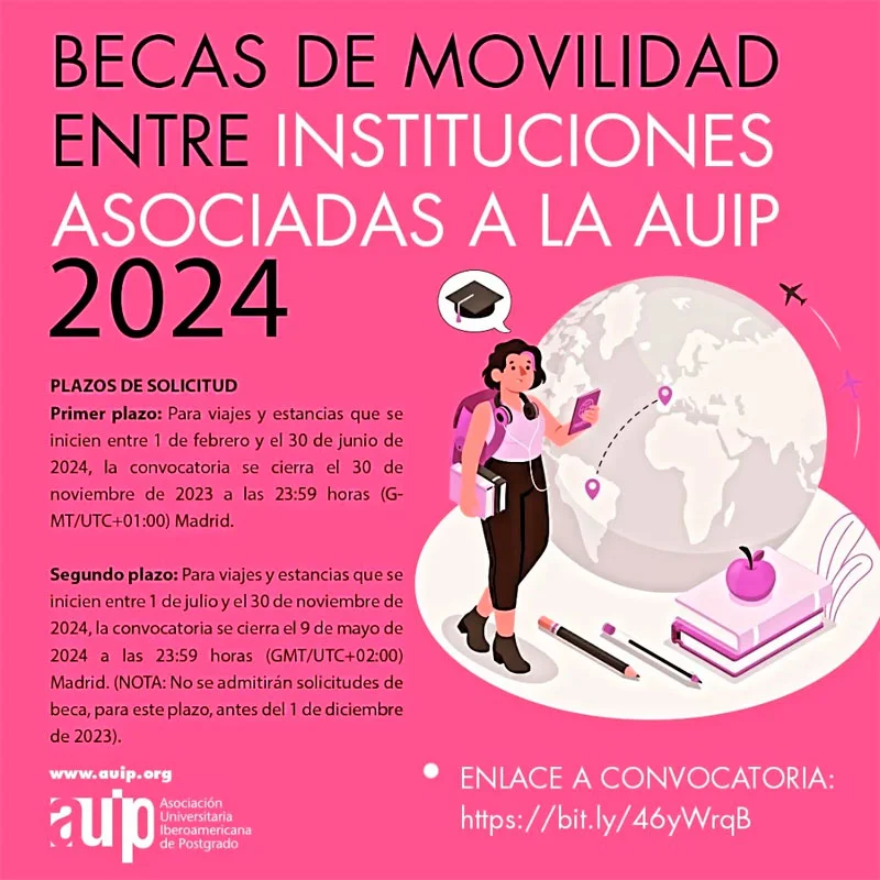 Becas AUIP - Programa de Movilidad Académica entre Instituciones Asociadas a la AUIP, 2024-2