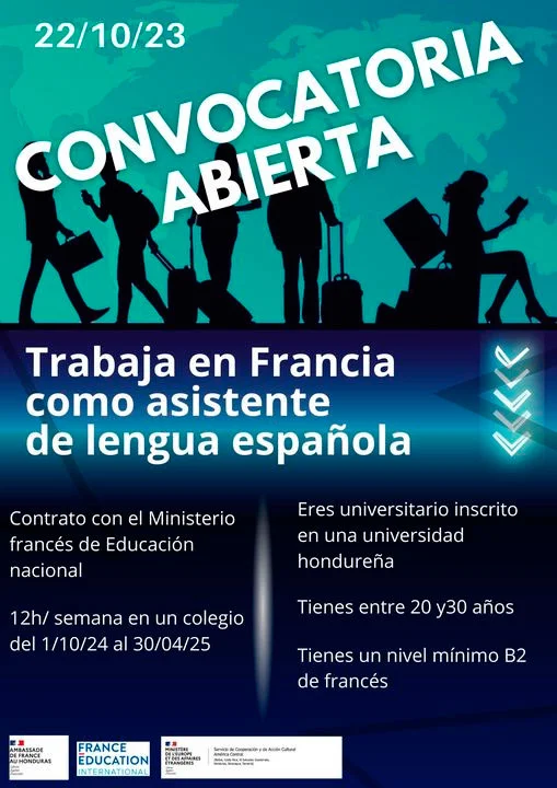 Programa de asistentes de lengua del Gobierno de Francia para hondureños, 2024-2025
