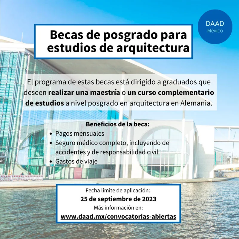 Becas de estudios para graduados extranjeros en el sector de la arquitectura - DAAD, 2024