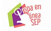 Imagen con el logotipo de Prepa en línea SEP